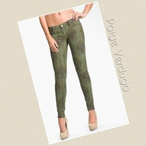 Paige Verdugo Estate Green Skinny Jeans